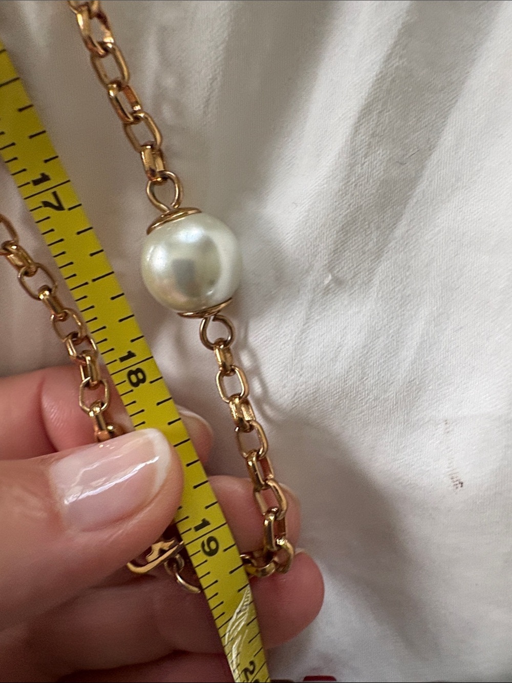 Tory Burch gold brass logo station necklace - Picture 3 of 4